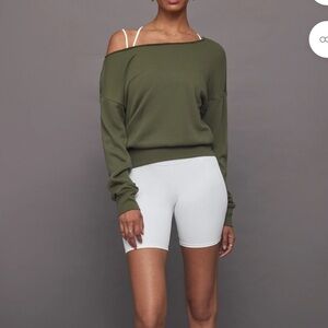 Carbon38 Off Shoulder Sweatshirt, Size Small